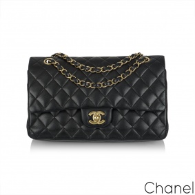 Chanel Black Lambskin Medium Double Flap Bag Chanel Black Lambskin Medium Double Flap Bag